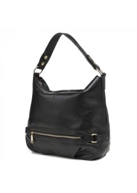 Женская кожаная черная сумка на плечо W108-9803A