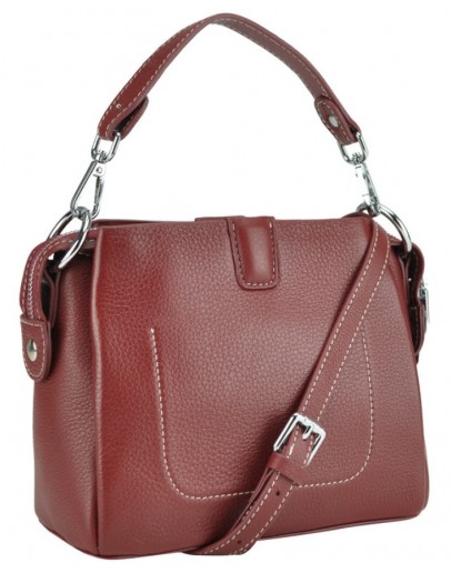 Фотография Кожаная женская бордовая небольшая сумка W14-9918B
