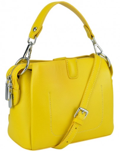Фотография Желтая женская кожаная небольшая сумка W14-9918Y