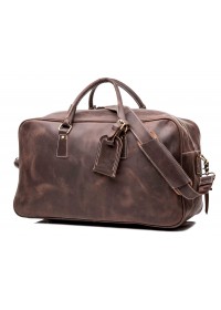Дорожная вместительная мужская коричневая сумка X7037