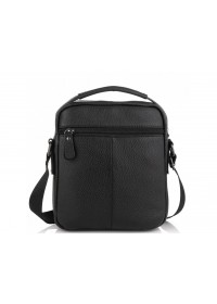 Мужская черная небольшая кожаная сумка на плечо Tiding Bag A25F-2217A