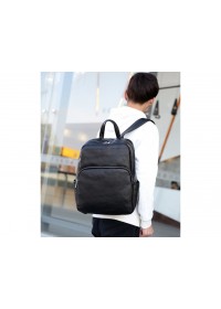 Кожаный черный рюкзак A25F-68001A