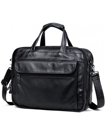 Фотография Черная мужская удобная кожаная сумка A25F-9001А