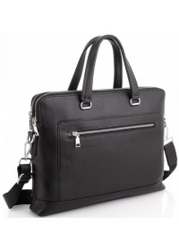 Черная мужская кожаная сумка для документов Tiding Bag A25F-9916-1A