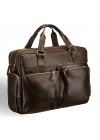 Вместительная коричневая кожаная мужская сумка Blamont Bn002C