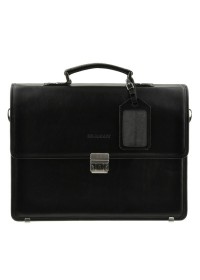 Модный портфель чёрного цвета из натуральной кожи Blamont Bn034A