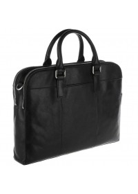 Мужская удобная чёрная кожаная сумка - портфель Blamont Bn071A
