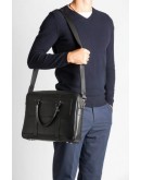 Фотография Чёрная мужская кожаная сумка - портфель Blamont Bn079a