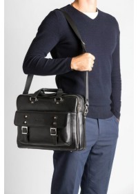Модная удобная черная кожаная сумка Blamont Bn080a