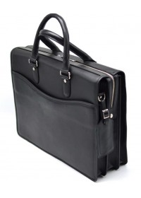 Деловая мужская кожаная сумка - портфель черного цвета Tarwa bx4364-4lx 
