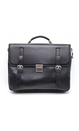 Мужской черный кожаный вместительный портфель Tarwa bx4464-4lx