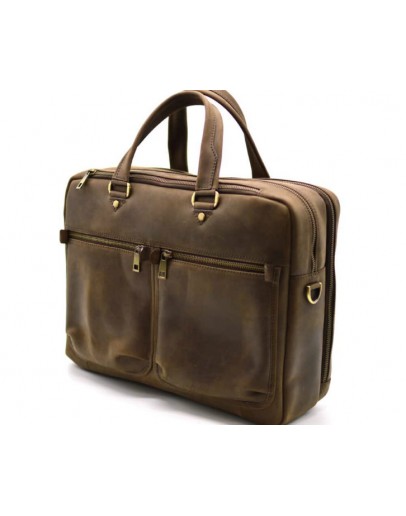 Фотография Кожаная деловая мужская коричневая сумка bx4664-3md