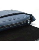 Фотография Вместительный синий кожаный мессенджер на плечо bx6002-7b