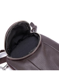 Мужская коричневая небольшая сумка на пояс и на плечо bx6086