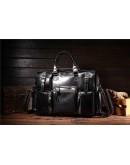 Фотография Черная кожаная мужская сумка - портфель bx7028A