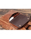 Фотография Кожаная коричневая винтажная деловая сумка Vintage BX8178C