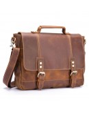 Фотография Кожаный мужской коричневый портфель bx8321