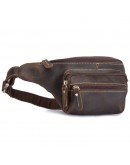 Фотография Винтажная коричневая мужская сумка на пояс bx9415