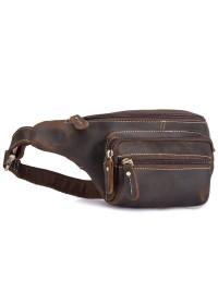 Винтажная коричневая мужская сумка на пояс bx9415
