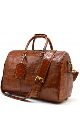 Дорожная мужская кожаная сумка коричневого цвета TARWA Cr-7077-4lx