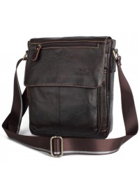 Удобная сумка мужская коричневая на плечо Cross 7700