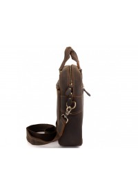 Сумка деловая кожаная винтажная коричневая Tiding Bag D4-005R