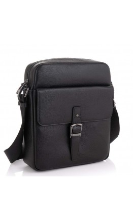 Кожаная мужская черная сумка на плечо DOR FLINGER DF2019932ABLACK