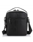Фотография Кожаная черная мужская сумка на плечо - барсетка DOR FLINGER DF2020802ABLACK