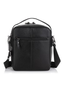 Кожаная черная мужская сумка на плечо - барсетка DOR FLINGER DF2020802ABLACK