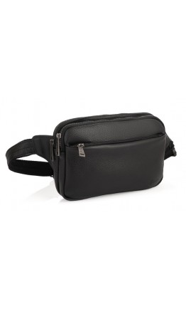 Кожаная черная сумка на пояс и на грудь Tarwa FA-0741-3md