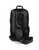 Фотография Черный мужской рюкзак-слинг из натуральной зернистой кожи TARWA FA-0910-4lx