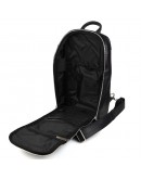 Фотография Черный мужской рюкзак-слинг из натуральной зернистой кожи TARWA FA-0910-4lx