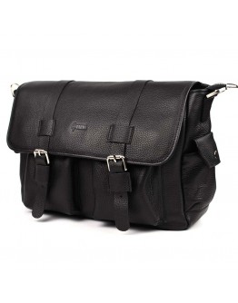 Мужская вместительная кожаная черная сумка на плечо Tarwa FA-6690-4lx