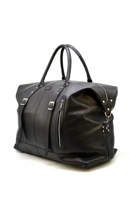 Дорожная черная сумка из натуральной кожи Tarwa FA-8310-4lx