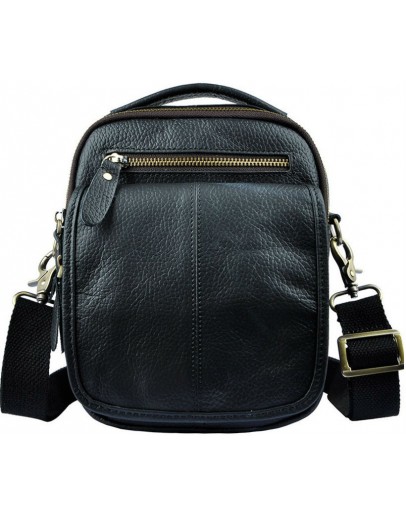 Фотография Черная мужская сумка на плечо и в руку FR00N2