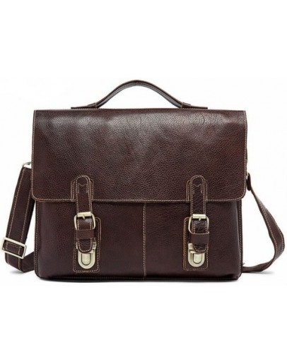 Фотография Кожаный мужской коричневый добротный портфель fr1700