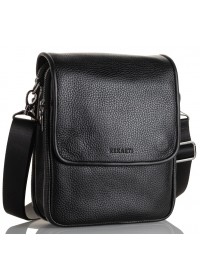 Кожаная мужская черная сумка на плечо FZ-015-3