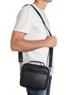 Барсетка кожаная - мужская сумка на плечо REK-019-1-Flotar