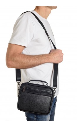 Барсетка кожаная - мужская сумка на плечо REK-019-1-Flotar