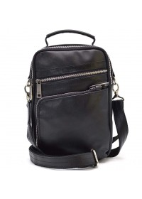 Кожаная черная мужская сумка на плечо с ручкой Tarwa GA-0120-4lx