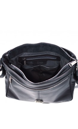 Черная вместительная кожаная сумка на плечо Tarwa GA-1046-3md