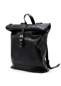 Кожаный черный вместительный рюкзак системы ролл-апп Tarwa GA-3463-4lx