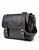 Фотография Кожаная черная мужская вместительная сумка на плечо Tarwa GA-6046-3md