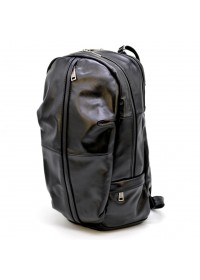 Мужской кожаный черный вместительный рюкзак Tarwa GA-7340-3md