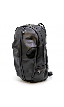 Мужской кожаный черный вместительный рюкзак Tarwa GA-7340-3md