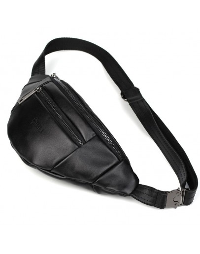 Фотография Кожаная черная сумка мужская на пояс Tarwa GA-8040-3md