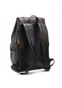 Кожаный черно-коричневый мужской вместительный рюкзак для ноутбука TARWA GAC-0010-4lx