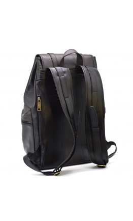 Кожаный черно-коричневый мужской вместительный рюкзак для ноутбука TARWA GAC-0010-4lx