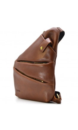 Коричневая сумка - слинг из мягкой телячьей кожи наппа Tarwa GB-6402-3md