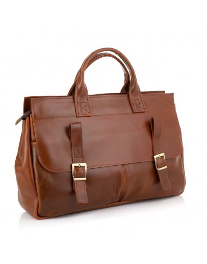 Фотография Кожаная коричневая сумка для докуметов Tarwa GB-7107-3md